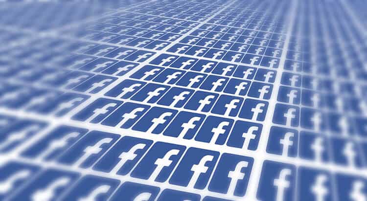 Facebook logo repeated